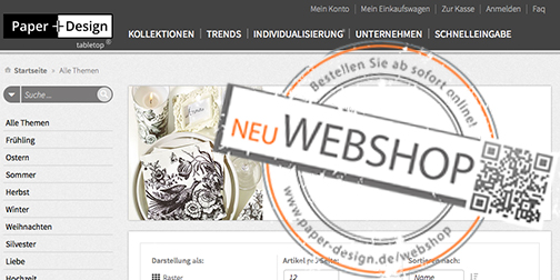 Webshop Servietten von Paper+Design